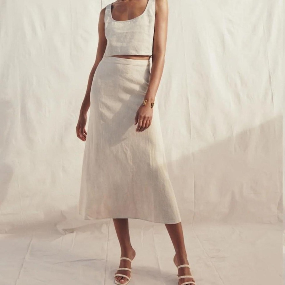 Reformation Adalyn Linen Top and Reformation Silas Linen Skirt